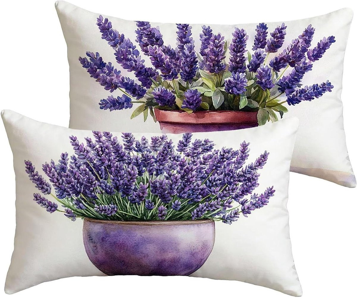 Waterdichte kussenhoes voor buiten decoratie, Paars, 40 x 60 cm
