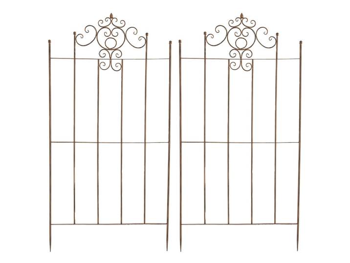 CLP Rankgitter 2er Set Metall antik braun, Braun, 85.5x170x2 cm, Dekoration, Gartendeko