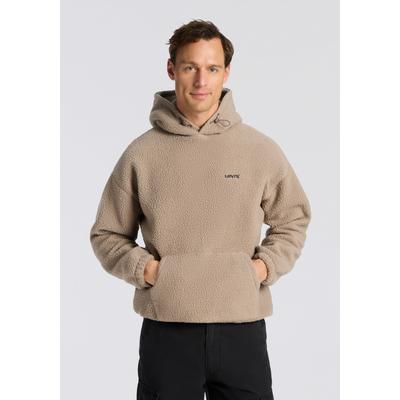 Kapuzensweatshirt LEVI'S "COZY UP HOODIE", Herren, Gr. XXL, beige (fungi), Obermaterial: 100% Polyester, Sweatshirts