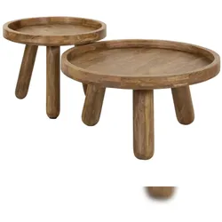 KAWOLA Couchtisch FLORA Set 2-tlg. Mangoholz braun