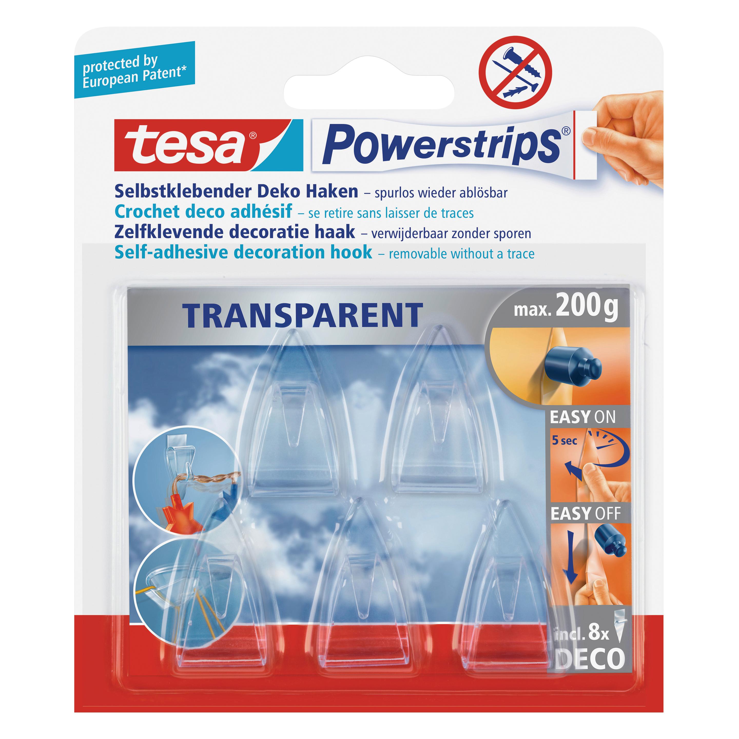 tesa Powerstrips Transparent Deko Haken SMALL (58900-00013-20)