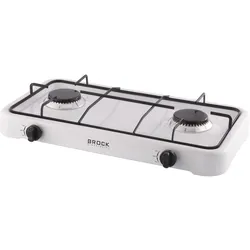 Brock Electronics GS 002 W Gasherd, Kochplatte, Weiss