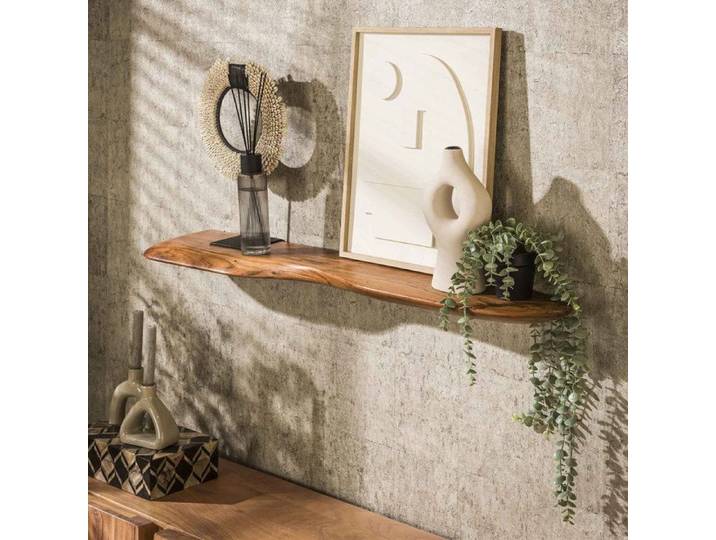 Etagère murale 120x20x4 cm en bois d'acacia massif - AIKI