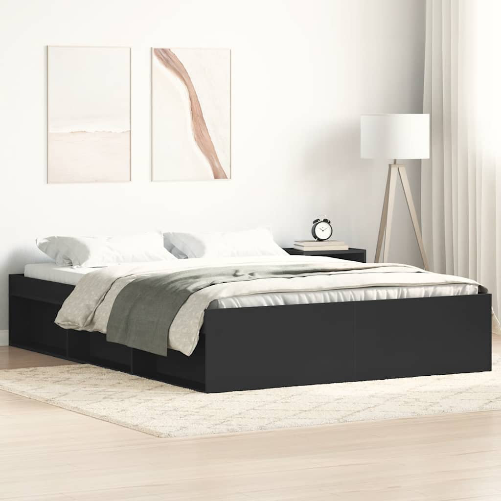 Latitude Run Afriani Bed Black Double (4'6)