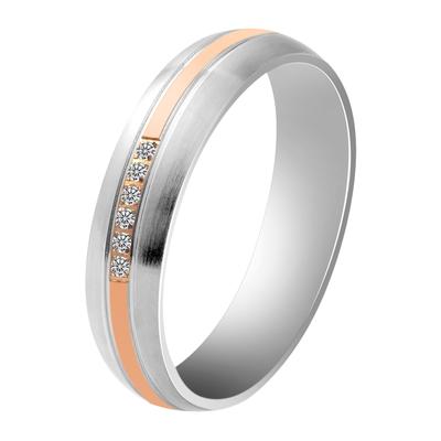 Partnerring AKZENT "Dilma, langlebig" Gr. 48, bunt (bicolor), Fingerringe, Damen, 48, Edelstahl