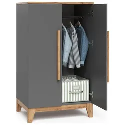 VitaliSpa, Kinderkleiderschrank, Kinderkleiderschrank Malia, Grau/Artisan, 70 x 120 cm (70 x 53.40 x 120 cm)