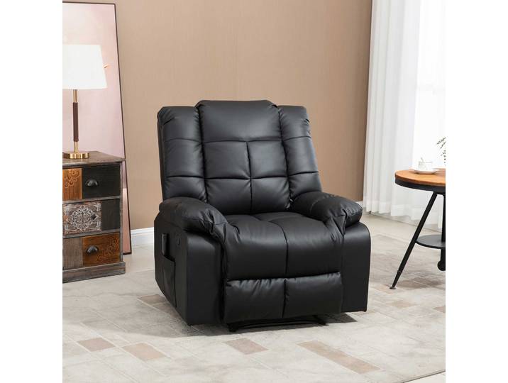HOMCOM Fauteuil Massant Inclinable avec Repose-pied Noir