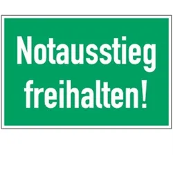 Schild Notausstieg freihalten!, Aluminium, 300x200 mm