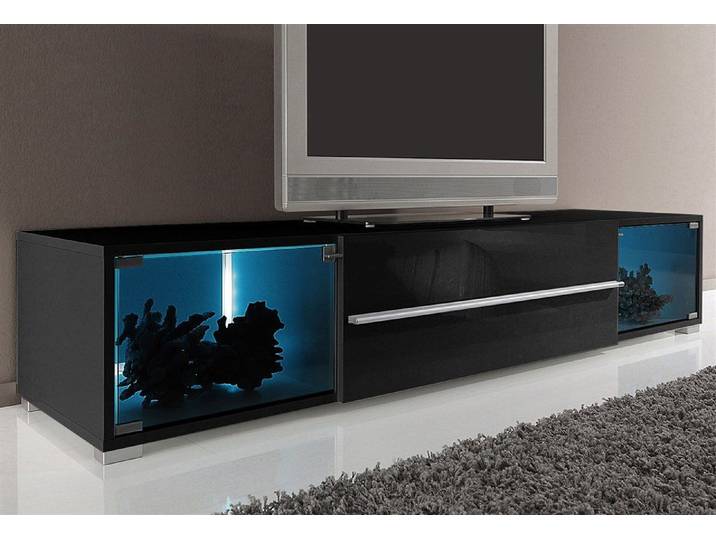 Lowboard HÖLTKEMEYER Aqua , schwarz (schwarz, schwarz), B:141cm, Sideboards, Lowboard, TV-Board, Breite 141 cm oder 161 cm