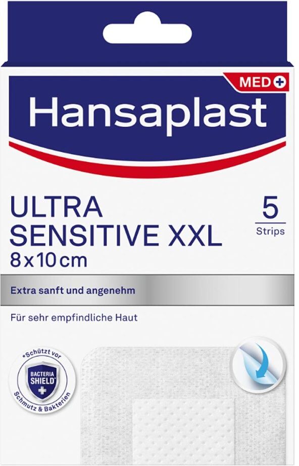 Hansaplast Ultra Sensitive Wundverband 8x10 cm XXL 5stk