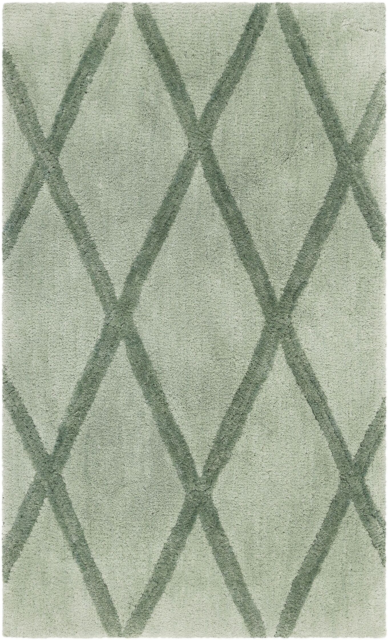 Badematte HOMIE LIVING "San Bosa", grün, H:20mm, Polyester, Badematten, Badematte, Badteppich, modernes Rauten Design, waschbar, Badezimmerteppich