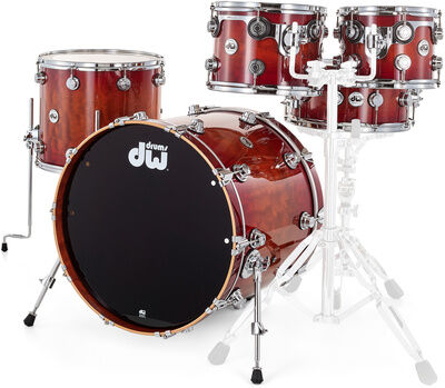DW Exotic Giant Quilted Sapele Anniversary Amber to Candy Red Burst over Giant Quilted Sapele