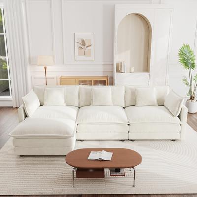 ZWYO HOSIMU Cloud Chenille Upholstered Modular Sectional Sofa with DIY Combination Design