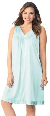Plus Size Women's Exquisite Form®Sleeveless Short Sleep Gown by Exquisite Form in Azure Mist (Size S)