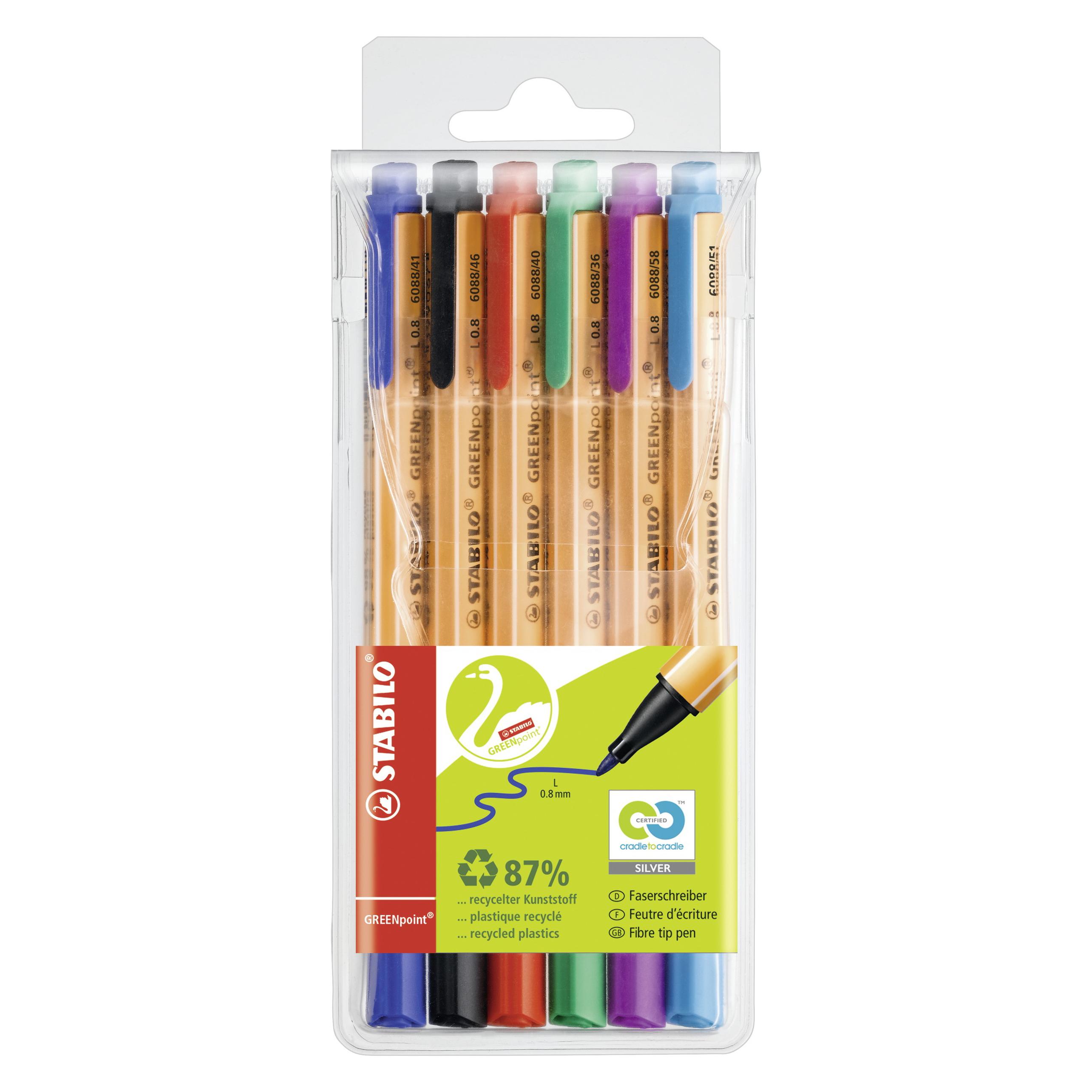 Stabilo GREENpoint umweltfreundlicher Filzschreiber (6x) (6088/6)