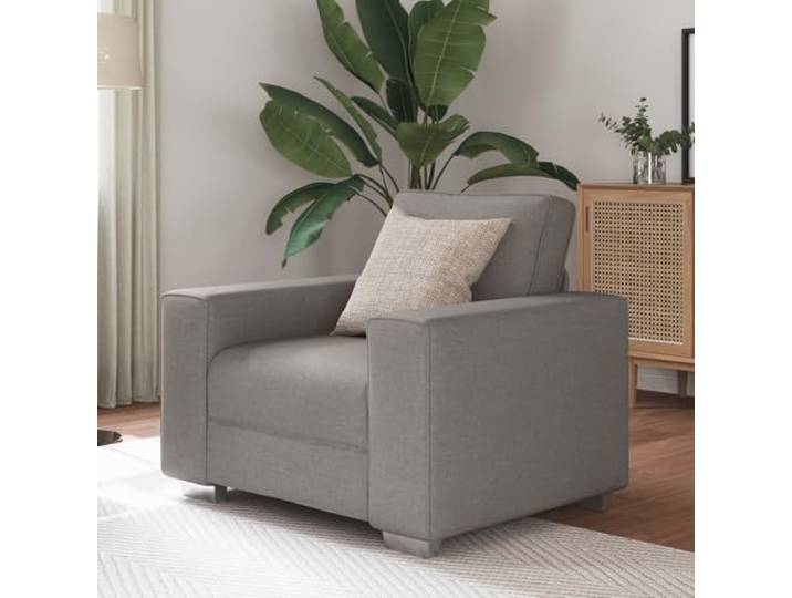HEFZGDB Sessel Taupe 59 cm Stoff Moderner Loungesessel für Wohnzimmer mit Kastenpolster und Polyesterbezug Bequemer Relaxsessel Großzügige Sitzfläche Langlebige Materialien Einfache