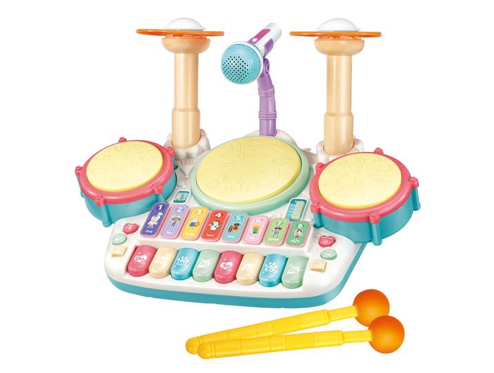 Schlagzeug und Piano Musikspielzeug weiss