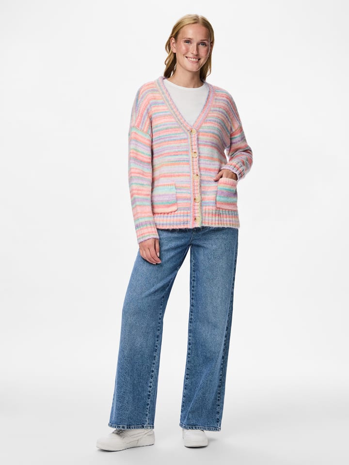 Pieces Cardigan in Rosa/ Bunt - S