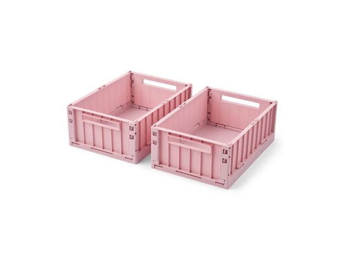 Liewood Boîte de rangement Weston T-shirt Rose blush, M, lot de 2