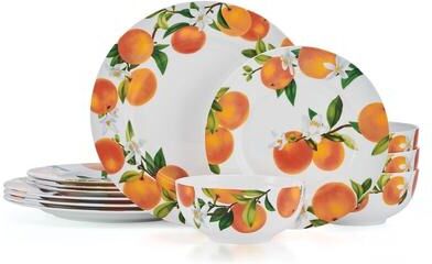Mikasa Mandarin 12-Piece Dinnerware Set, Service for 4