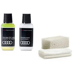 Audi Lederpflege-Set Lederreiniger Imprägnierung Lichtschutz Pflegecreme Schwamm