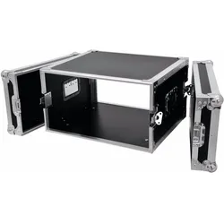 Roadinger Rack Profi 6HE 45cm (19" Case), Audio Racks + Cases, Braun, Silber, Schwarz