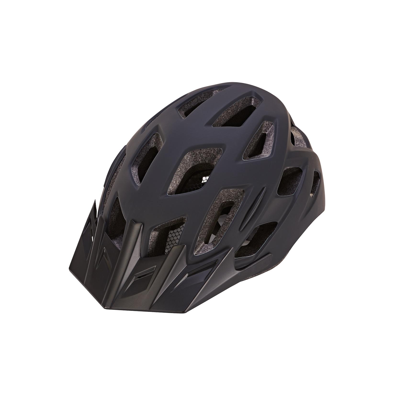 Fahrradhelm, stoßfeste Hartschaum-Innenschale, mit LED-Licht und Reflektionsstreifen, Größe: 58-61 cm, Farbe: schwarz
