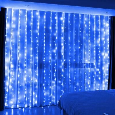 Uplift Picks Radiant USB LED Curtain Lights With Remote For Effortless Celebration Ambiance blue 3x1 M 100 Leds