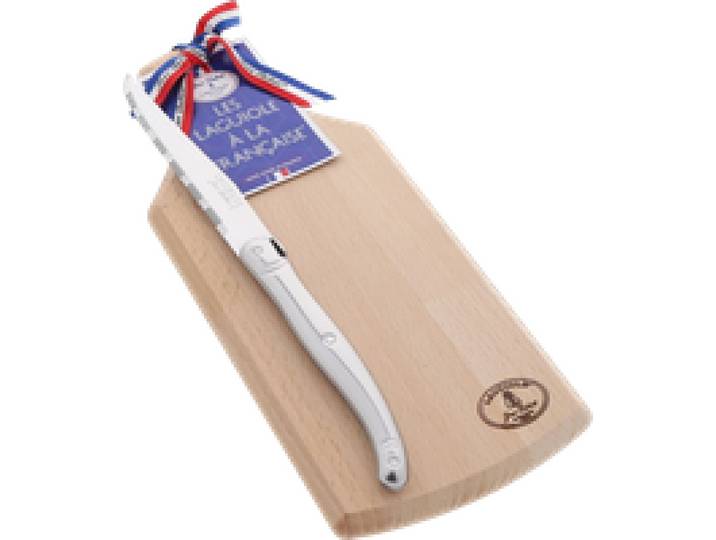 Planchette hêtre et couteau Laguiole inox