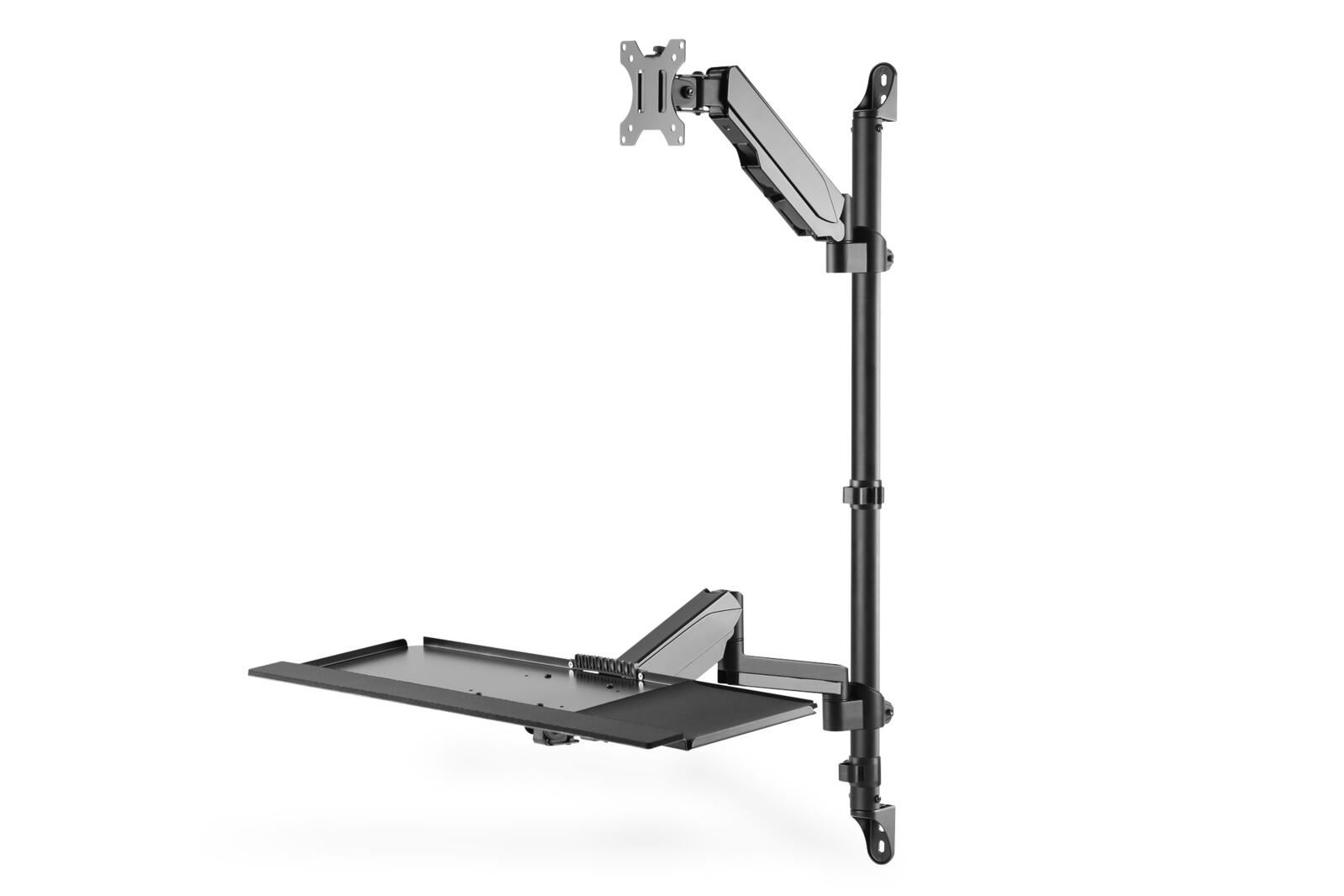 Digitus Flexibler Steh-/ Sitz-Arbeitsplatz zur Wandmontage, Single Monitor DA-90372