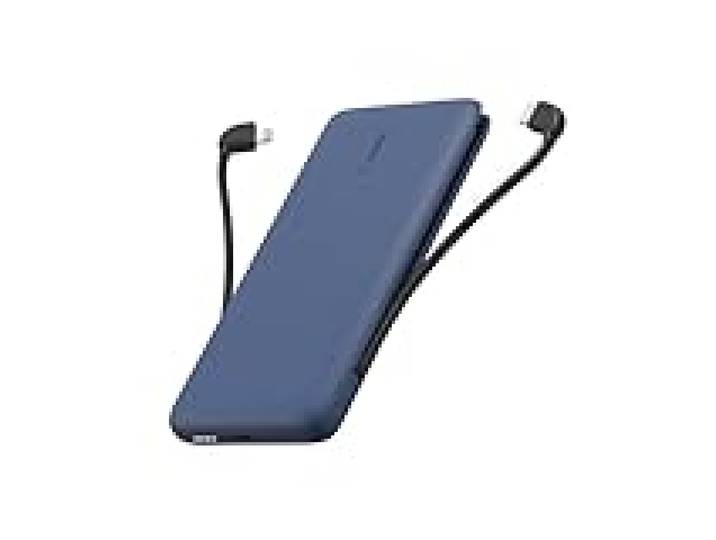 Belkin Batterie externe BOOSTCHARGE Plus 10K (10,000 mAh avec câbles Lightning et USB-C MFI intégrés, port de recharge USB-C, bleu)