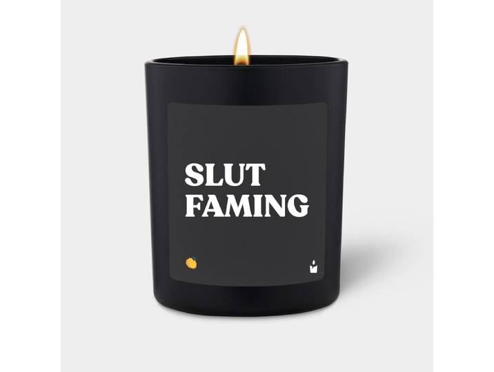 Duftkerze Schwarz Woody Slut faming