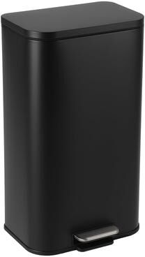 "Garvee 3.2 Gal Black Stainless Steel Step Trash Can, Quiet Soft-Close Lid, Smudge-Proof, 10.4""x8.8""x15.3"" Small Bin"
