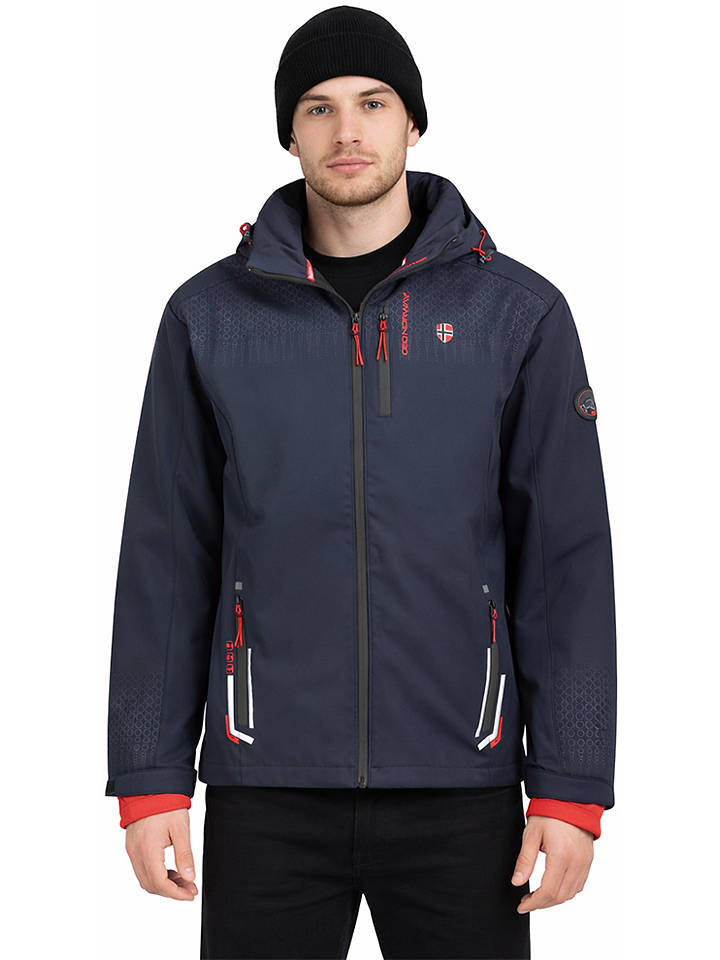 Geographical Norway Softshelljacke "Trelino" in Dunkelblau/ Rot - XXL