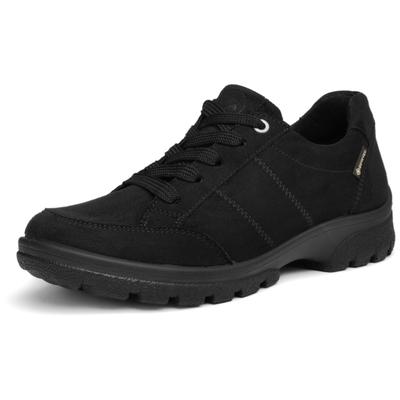 Keilsneaker ARA "SAAS FEE-GTX", Damen, Gr. 6, Textil, schwarz, Schuhe, Freizeitschuh, Halbschuh, Schnürer mit Ziernähten, Weite G