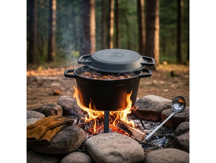 Dutch Oven aus Gusseisen, 8 Liter