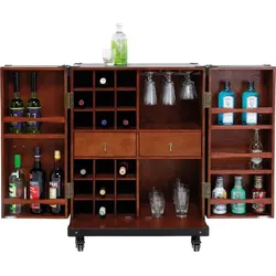 KARE DESIGN Barschrank Globetrotter 77066 Lederoptik Braun