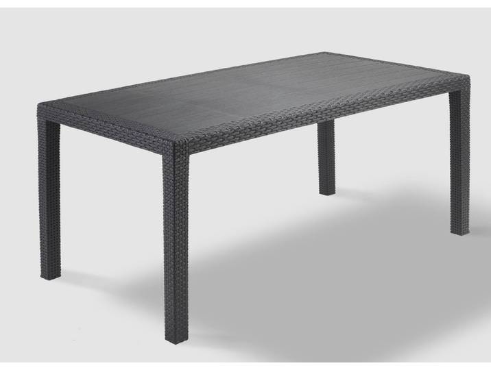 Gartenmöbel-Serie mit attraktivem Rattan-Dekor, Anthrazit, Tisch Rechteckig