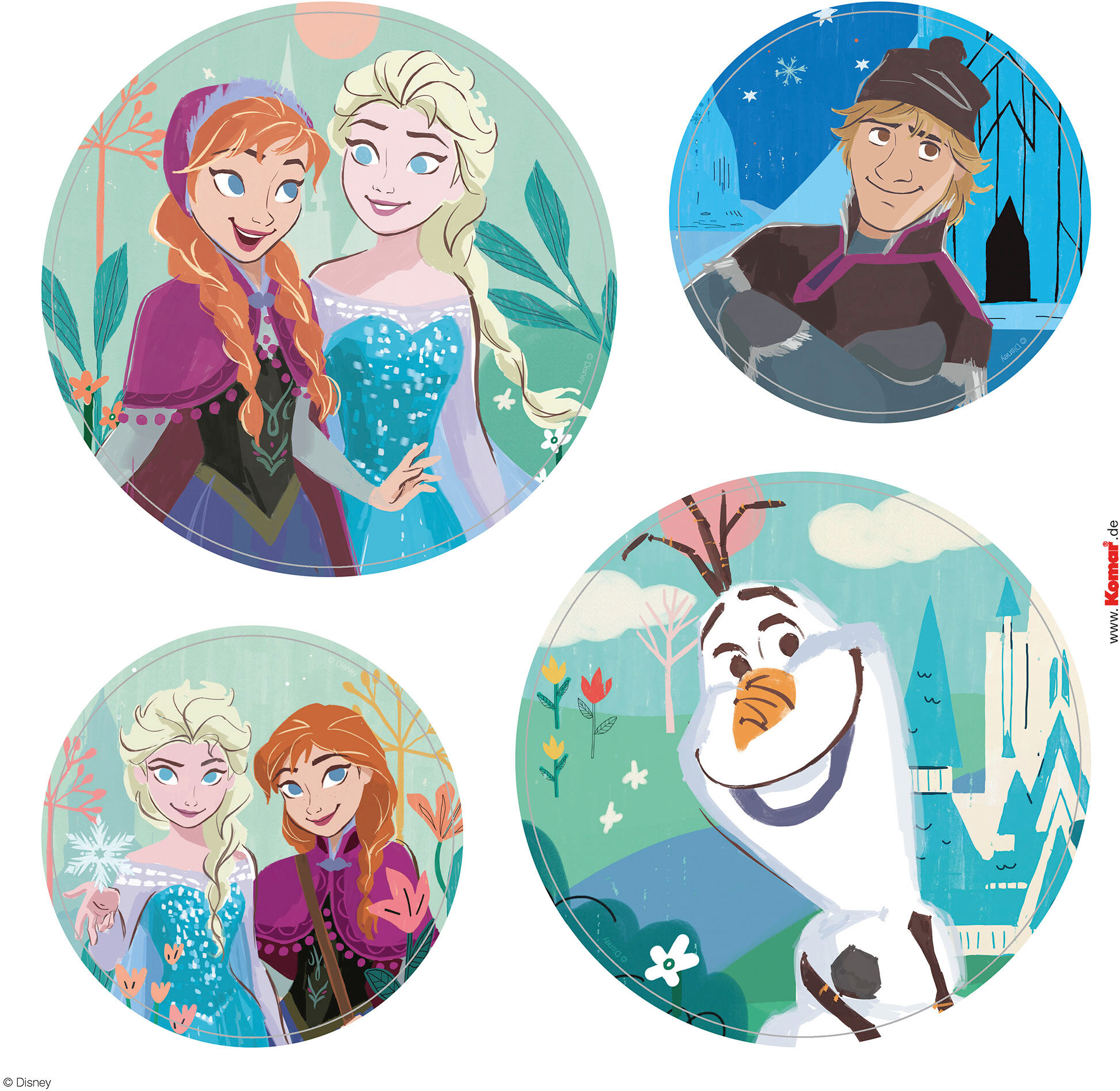 Fensterbild KOMAR "Fenstersticker - Frozen Royal - Grösse 30 x 30 cm", bunt, B:30cm H:30cm, Kunststoff, Fensterbilder, Fensterbild, 36 x 30 cm, 2 Bogen bunt B/L: 30cm x 30cm