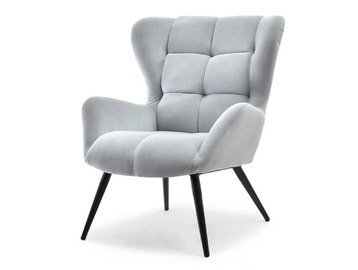 Compleo Sessel im modernen Stil mit Metallfüße, Veloursstoff NOLS