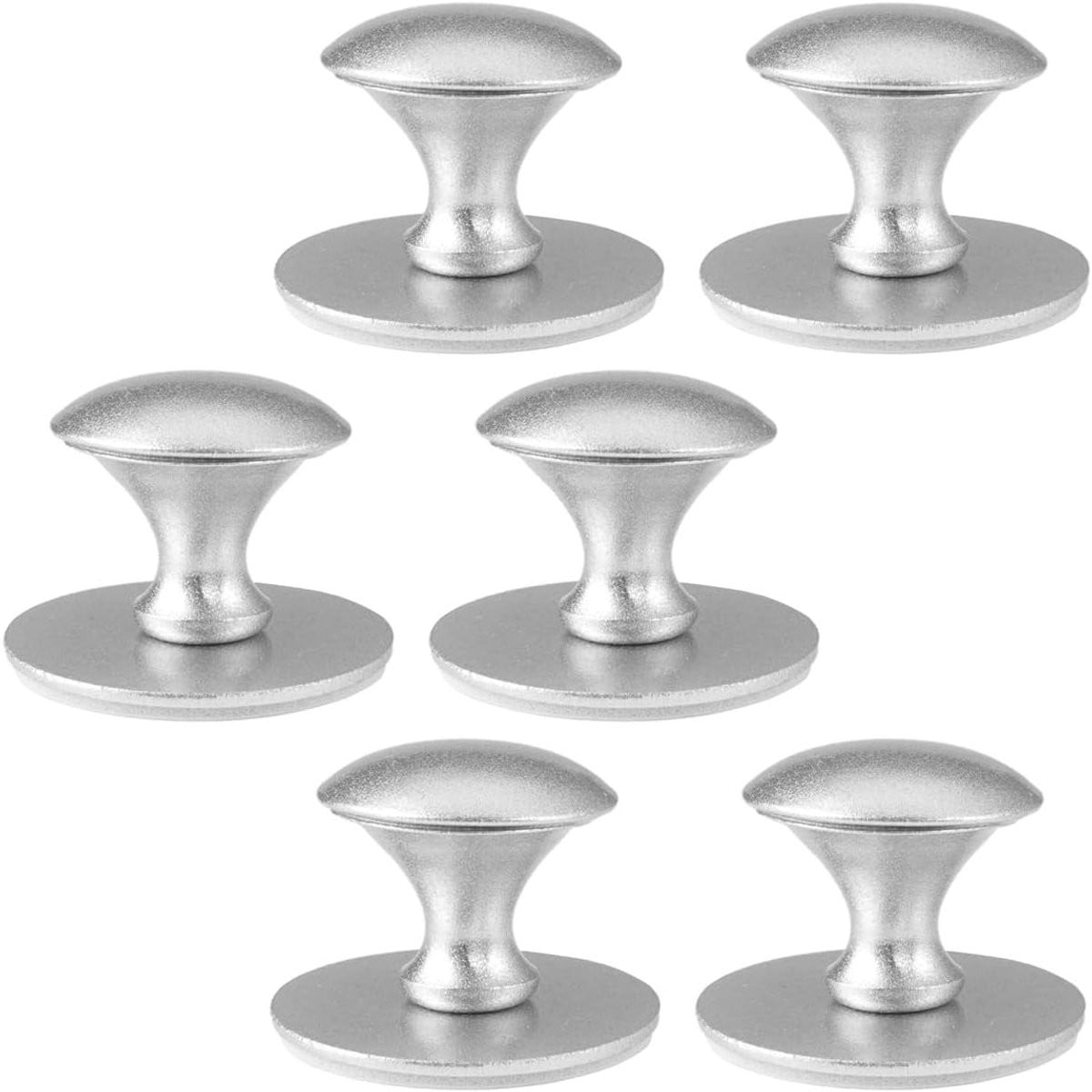 Set van 6 zelfklevende kastknoppen in zilver voor badkamer, keuken en meubels