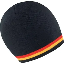 Result Unisex Strickmütze mit Streifen in Kontrastfarbe Mütze R368X black/red/gold one size