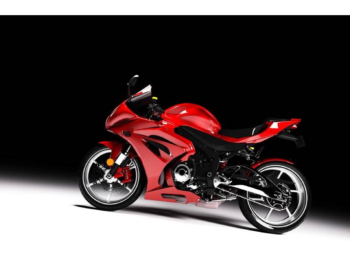 Fototapete PAPERMOON Rotes Sportmotorrad , bunt, B:5m L:2,8m, Vlies, Tapeten, Fototapete