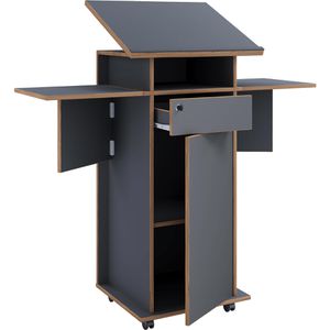 VCM Stehpult Salia L 920812, aus Holz, mit Rollen, anthrazit