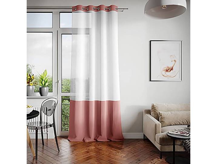 Ösenschal 140 x 250cm Weiß/Braun