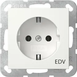 Gira System 55 Steckdose, 1f, reinweiß, glänzend, Unterputz, Steckdose CEE 7/3 (Typ F), EDV, IP20, 445803