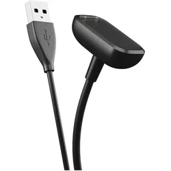 PowerGuard Fitbit USB-A Ladekabel Charge Cable, Smartwatch Zubehör, Schwarz