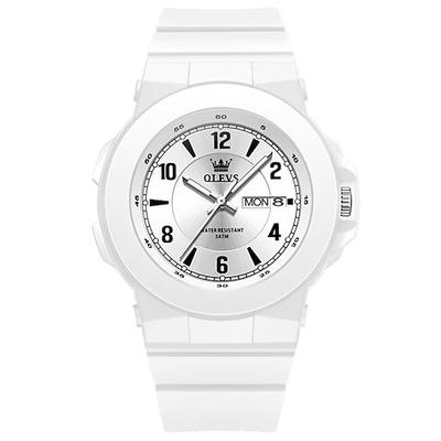 OLEVS Herren Quarzuhr Kreativ Minimalistisch Luxus Großes Ziffernblatt leuchtend Kalender Datum Datum Woche Silikongel Beobachten