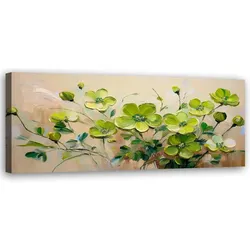 WANDBILD grün blühende blumenpflanzen