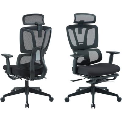 Bürostuhl OTTO HOME "ZELLINA", schwarz, B:73cm T:73cm, Metall, Nylon, Stühle, Bürostuhl, mit Lordosenstütze, atmungsaktiver Sitz, ausziehbares Fussteil